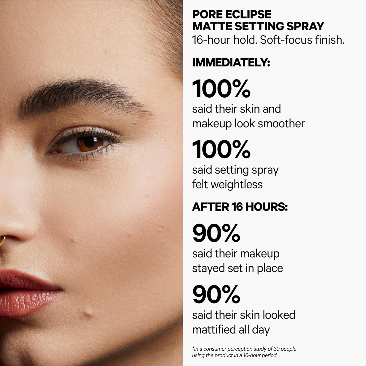 Milk Makeup Pore Eclipse Matte Setting Spray – Blurs Pores, Controls Shine + Sets Makeup for Up to 16 Hours – Long-Lasting, Oil + Alcohol-Free Facial Mist for a Soft, Matte Finish - Image 2