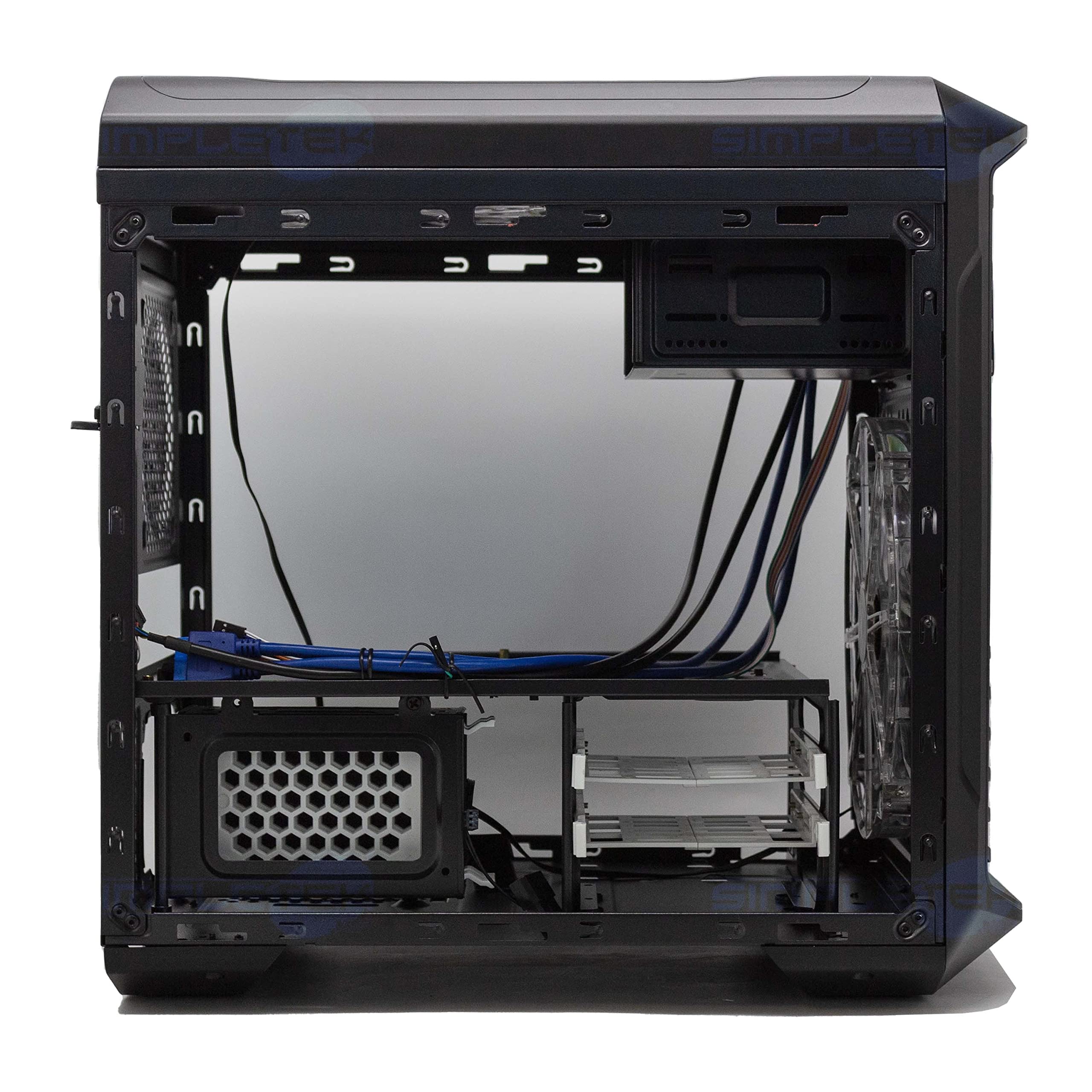 Simpletek – Mini Case Gaming RGB Gaming con Ventilador Frontal y Superior Verde | ATX MICRO-ATX MINI ITX