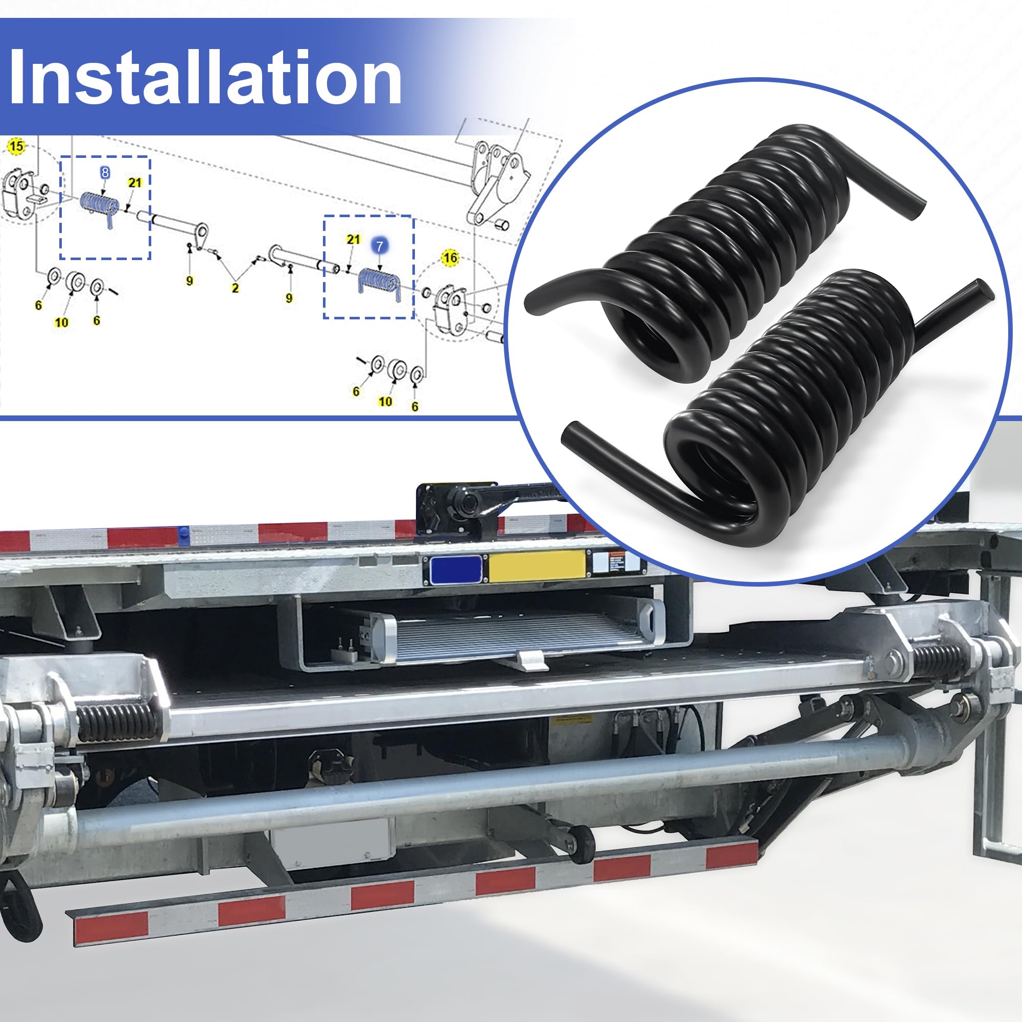 Set of 2 Liftgate Torsion Spring 226363-01 & 226363-02, Both RH