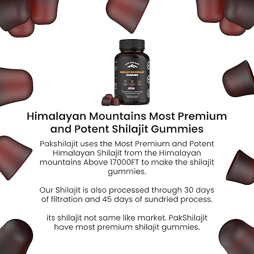 Miniatura 6 de Gomitas Shilajit del Himalaya puras para hombres y mujeres, gomitas orgánicas Shilajit  85 minerales naturales más ácido fúlvico  Energía, inmunidad
