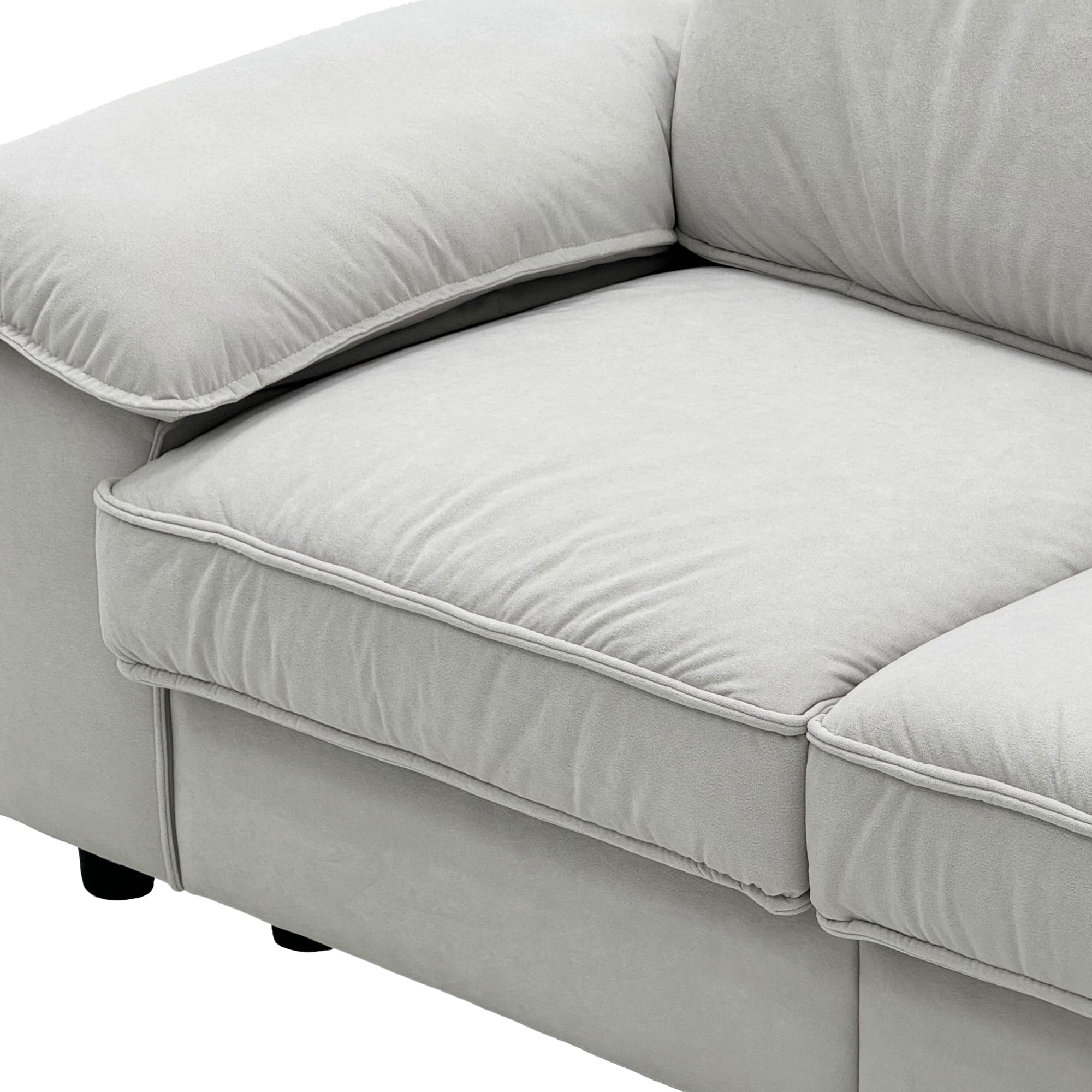 Ball & Cast 2 Sitzer Sofa mit Schlaffunktion - Couch mit Stauraum unter dem Sitz, 201x89x91 cm (BxHxT), Komfortabel für Moderne Wohnzimmer, Cremeweiß