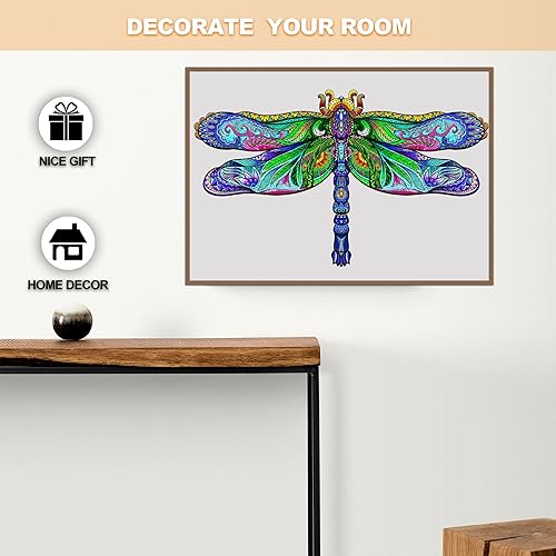 Miniatura 4 de Rompecabezas de madera para adultos, rompecabezas de madera de libélula con formas únicas de animales y caja de rompecabezas de madera, rompecabezas