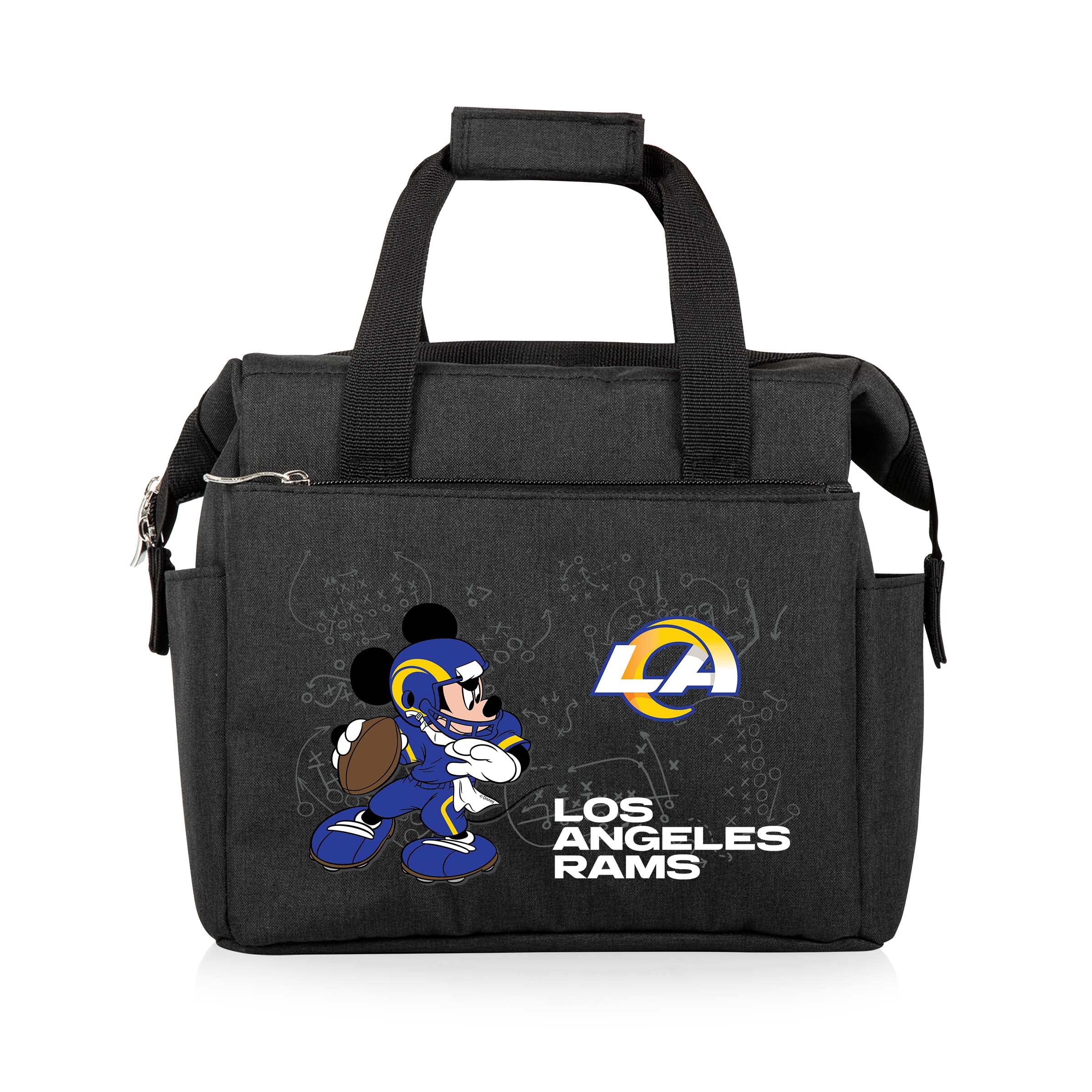 PICNIC TIME NFL Mickey Mouse On The Go Lunch Bag - Soft Cooler Lunch Box - Insulated Lunch Bag, (Black)