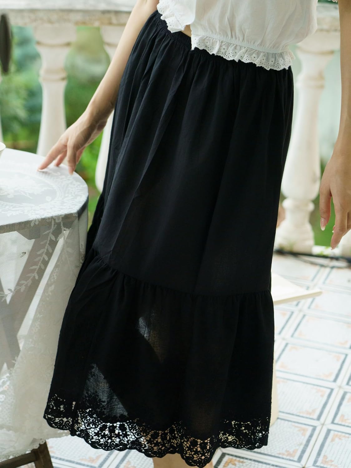 skirt extender dress women slip dresses under lace cotton extenders enaguas de mujer para faldas - Image 6