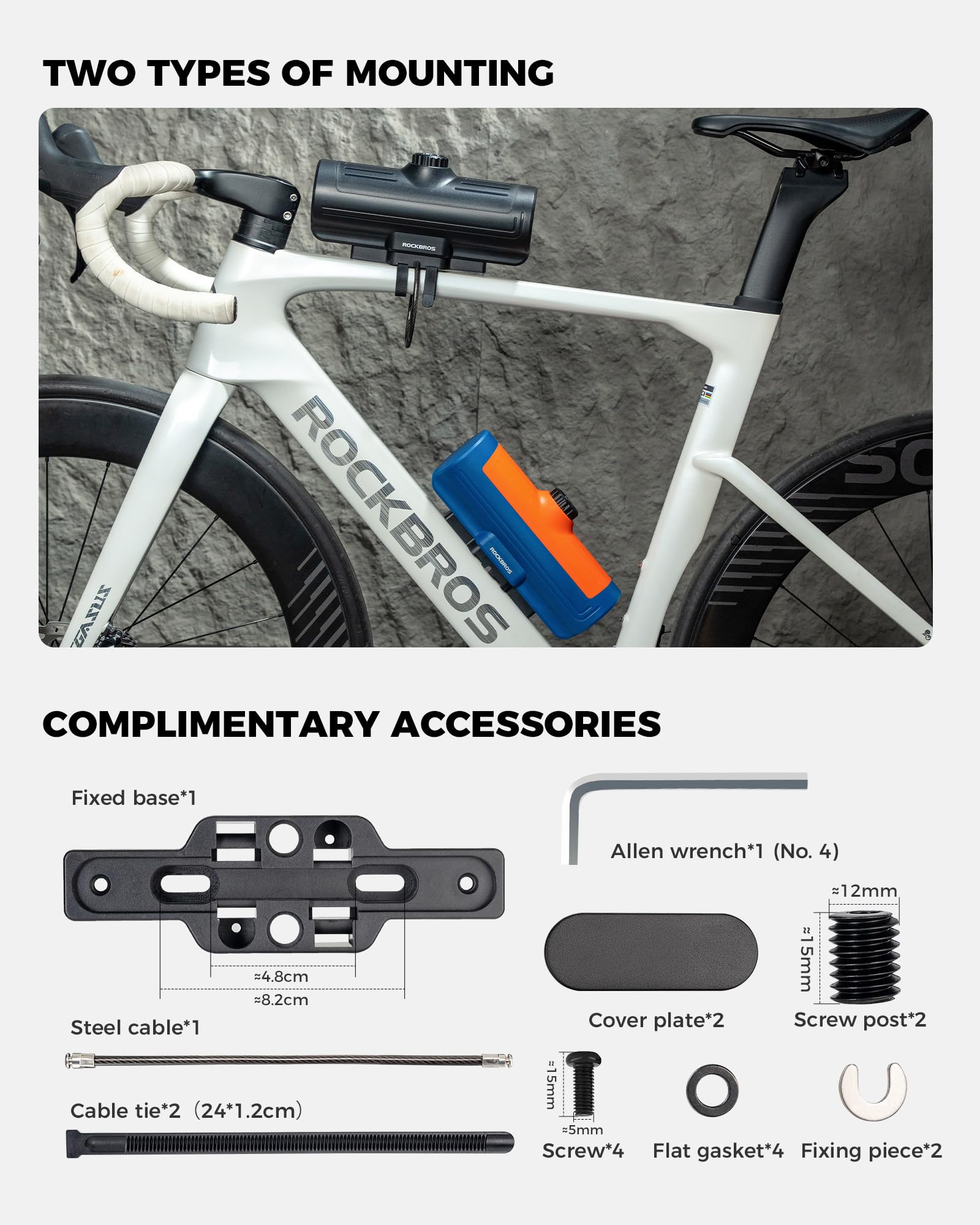 ROCKBROS Boîte de Cadre de Vélo 0,7L Étanche avec Cadenas à Code - Sacoche Rigide pour VTT, Route, Gravel & Ville - Noir