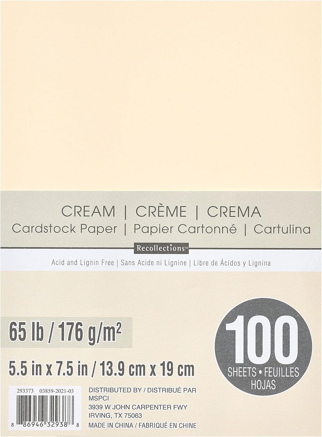 Recollections 1,200 Sheets Cream 5.5" x 7.5" Cardstock Paper - Acid and Lignin Free Paper for Scrapbooks, Arts & Crafts - Bulk Pack