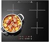 Induction Hob 4 Zones, Built-in Induction Hob 60 cm with Booster, 4 Burner Cooker, Touch Control, 9 Power Levels, 1-99 Min Timer, Child Lock, Heat Indicator, No Plug