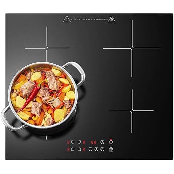 Induction Hob 4 Plates Built-in Induction Hob 60 cm with Booster Induction Hob Hob Touch Control 6000 W 9 Power Levels 1-99 Min Timer Child Lock 220-240 V