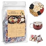 Kidney Tea Formula Ginseng Six Treasure Tea, Ginseng & Mulberry Herbal Tea, Kidney Cleanse Detox & Repair, Traditional Chinese Herbal Tea Bags, Five Treasures Teas For Men Women (30 Bags/1 Pack)