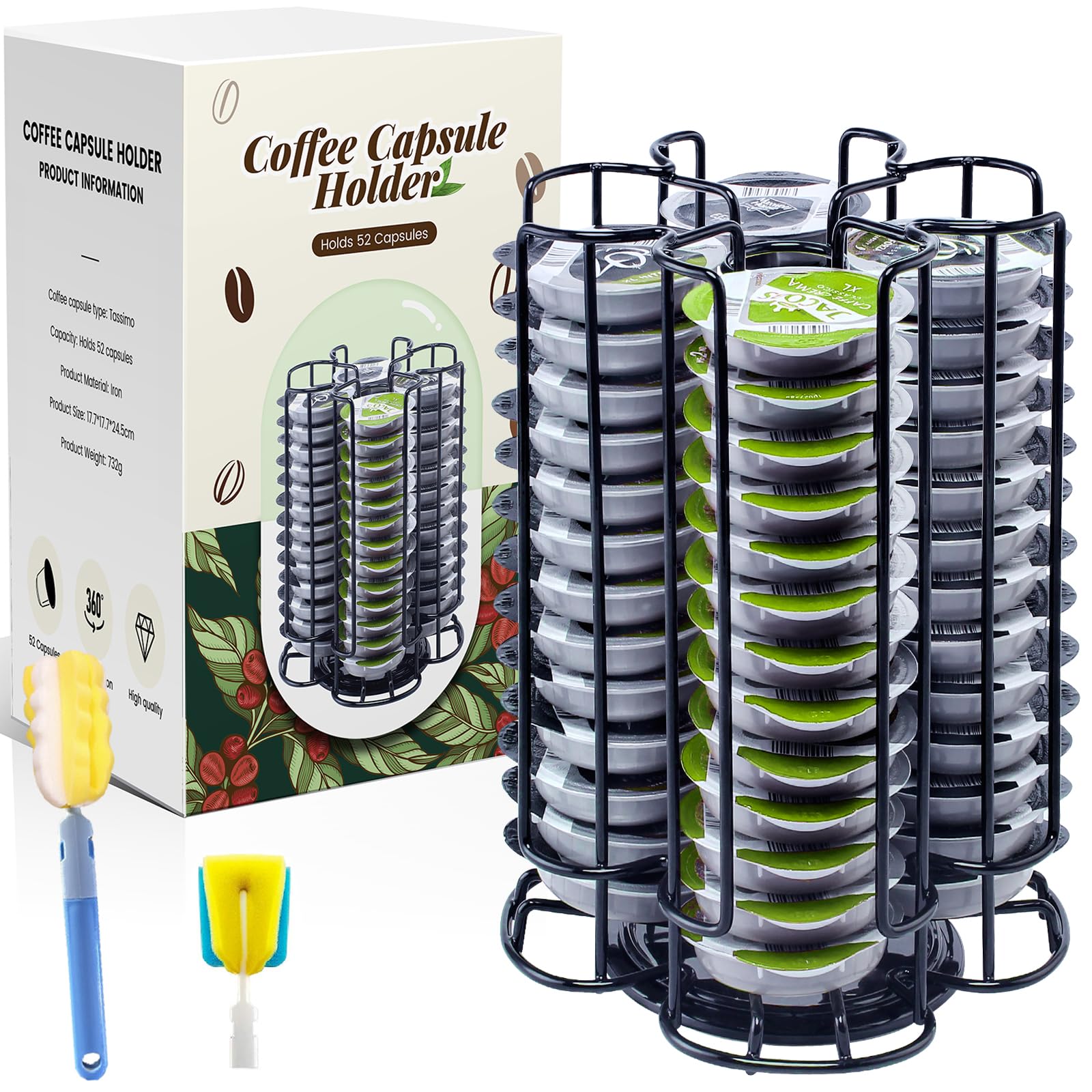 Porte-capsule Tassimo rotatif pour organiser une cuisine encombrée