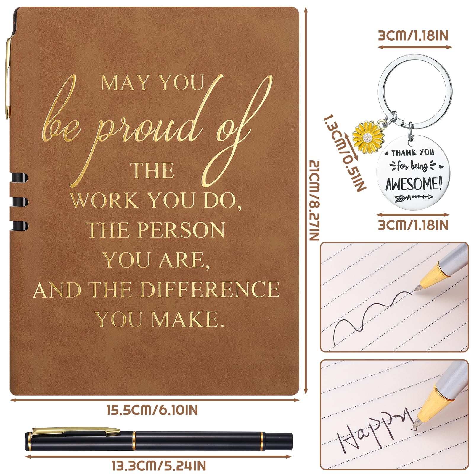 Thank You Gifts Leaving Gifts for Colleagues A5 Notebook Journal Inspirational Notebook A5 and Pen and Keyring - Image 2