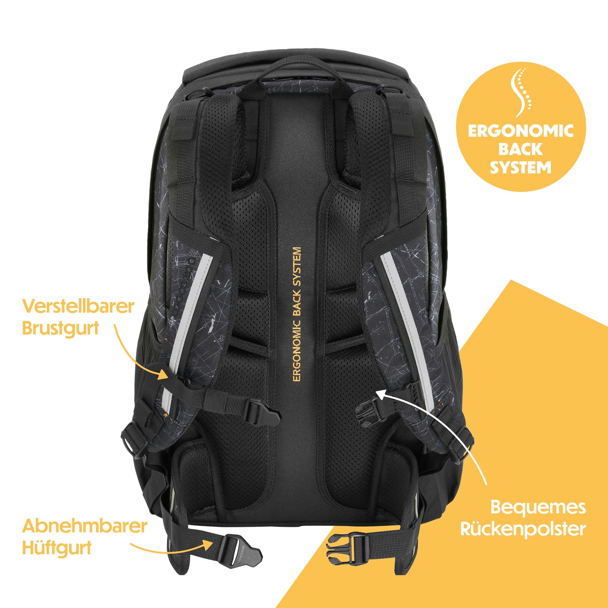 coocazoo Every - Mochila escolar ergonómica y ajustable, altura ajustable, con correa para el pecho y cinturón de cadera, a partir de 3 grados
