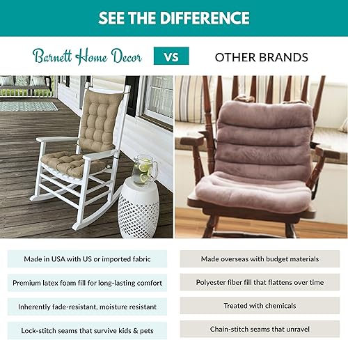 Miniatura 3 de Rave Sand Neutral Porche Rocker Cojines  Extra Grande  Interior  Exterior  Resistente a la decoloración  Resistente a la intemperie  Relleno de