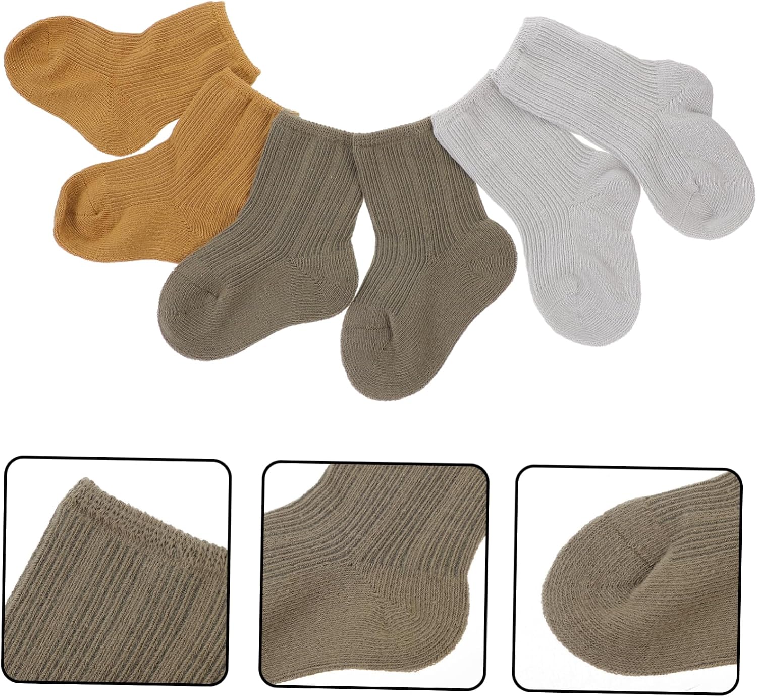 ORFOFE 3pairs Warm Newborn Socks Mid Tube Design Socks for Boys Girls Boy Girl for Spring Autumn Soft Comfortable s Months