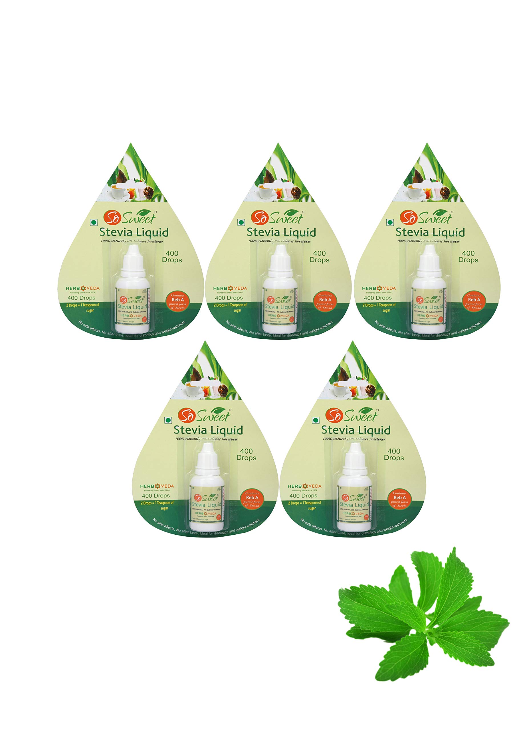 So sweet Stevia Liquid Sugar Free Natural Zero Calorie Sweetener (Pack of 5, 2000 Drops - 400 Drops Each) (B07HJ7VHKY) Amazon Price History, Amazon Price Tracker