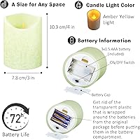 Vista 7 de FURORA LIGHTING Paquete de 1 vela LED cristalizada de cera real verde (3 pulgadas de profundidad x 4 pulgadas de alto) para decoración del hogar
