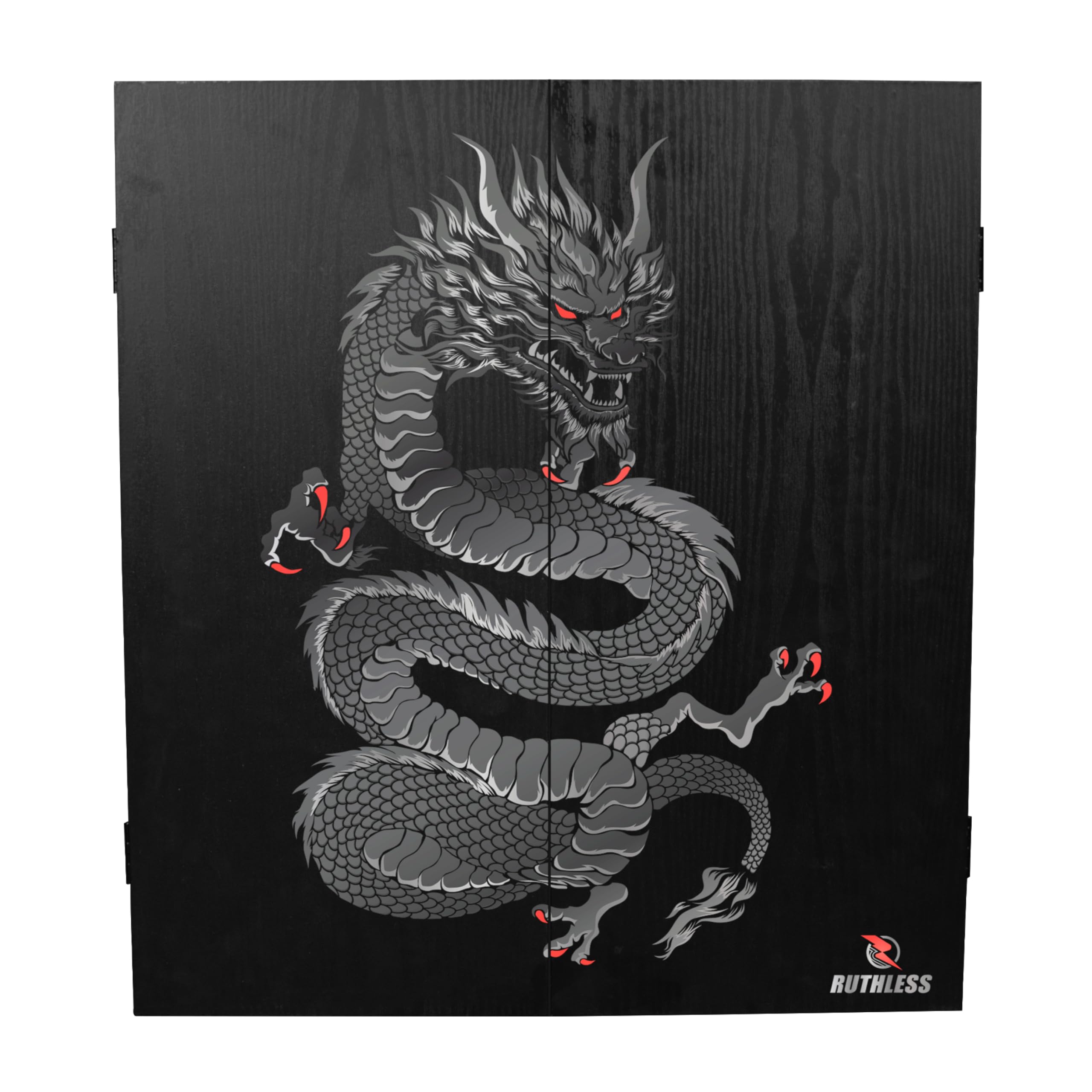 RUTHLESS Dart Board Cabinet | Professional Heavy Duty Square Black Dartboard Storage