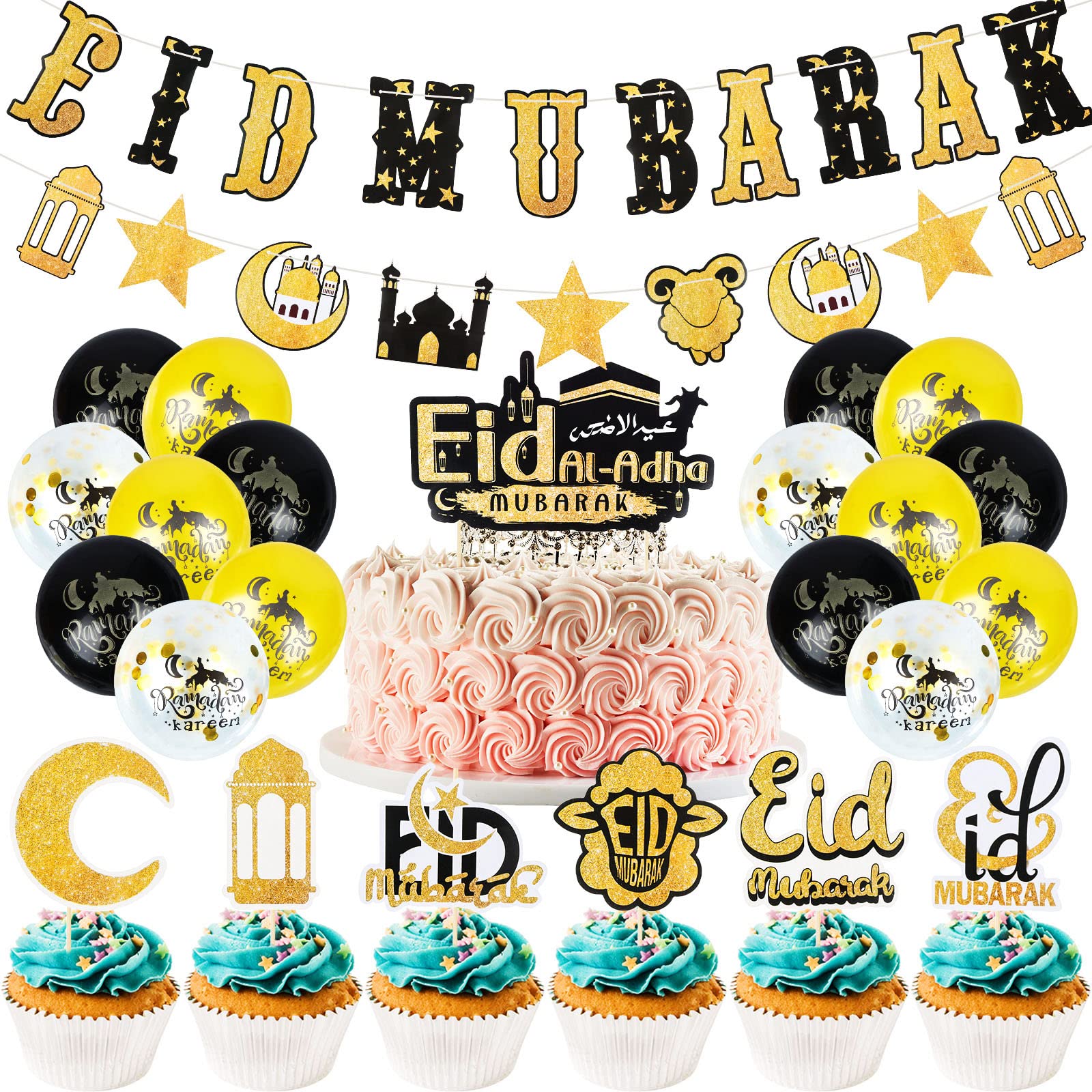 Buy 30pcs Ramadan Eid Mubarak Party Decoration Supplies Eid Mubarak