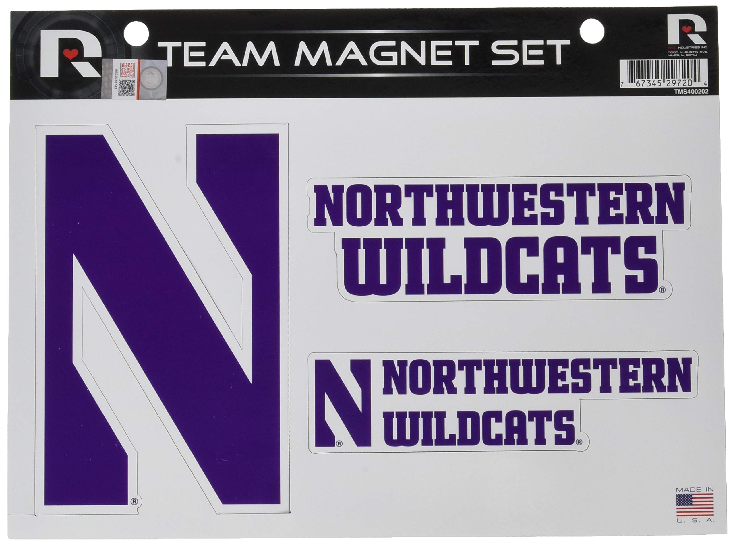 Feuille magnétique Northwestern NCAA déco multicolore unique - 3