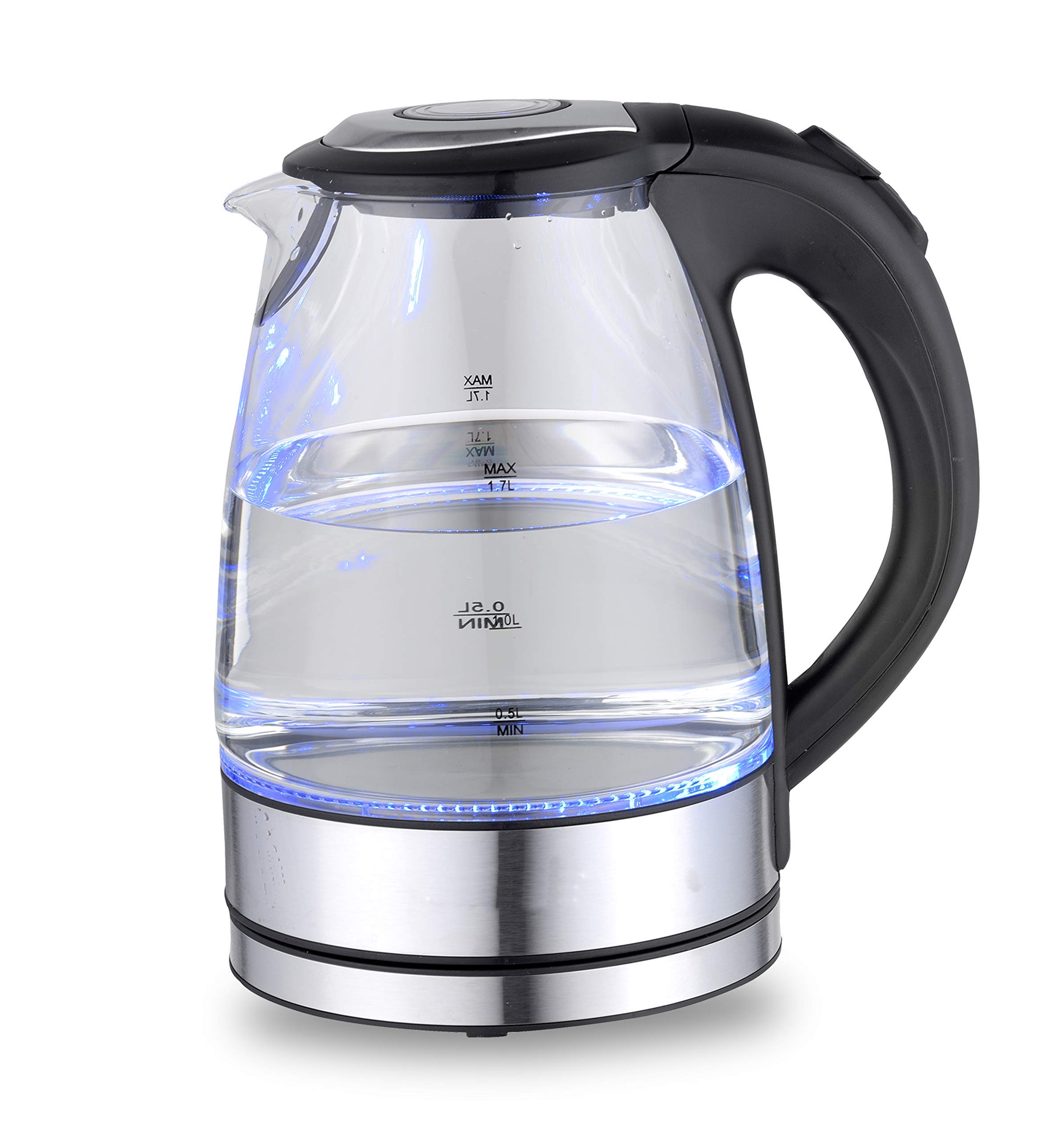 Culinary Edge ET1710 1.7 Liter Electric Cordless Glass Tea Kettle with LED Indicator,Auto Shut-Off and Boil-Dry Protection
