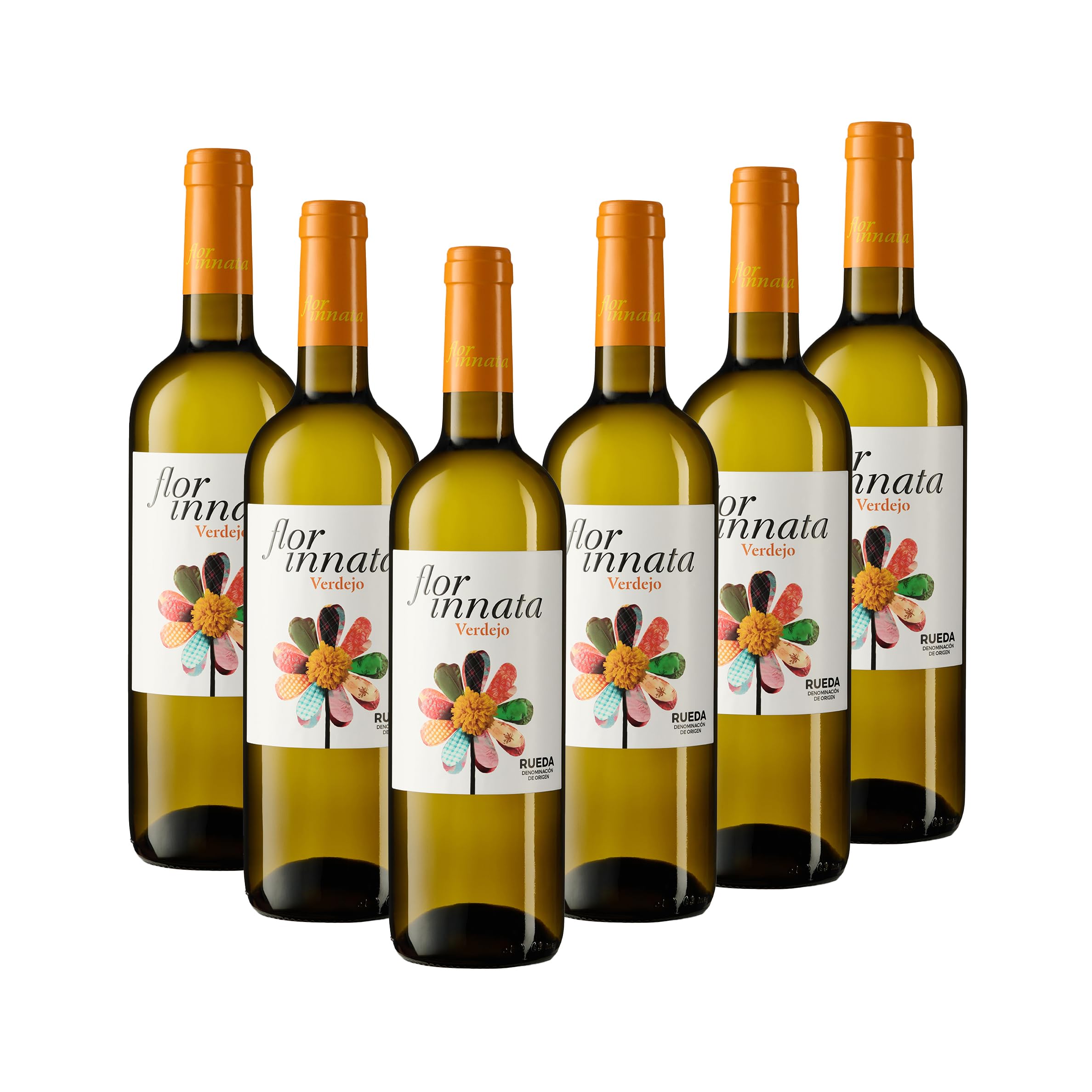 Nueva Añada Flor Innata Caja de 6, Vino Blanco Verdejo Rueda Valdecuevas, x6, 750 ml, Coupage Verdejo y Sauvignon Blanc 6 botellas