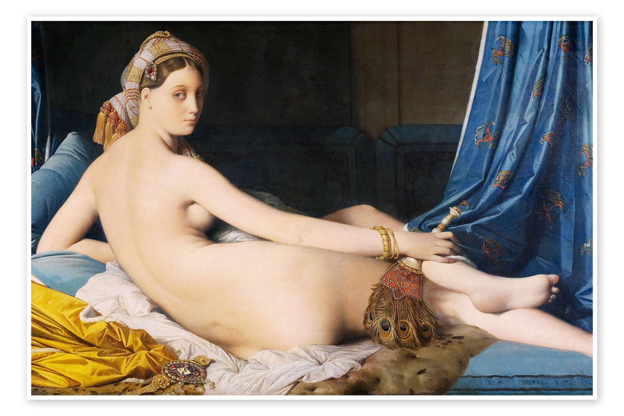 Posterlounge La grande odalisca Poster | 150 x 100 cm di Jean-Auguste-Dominique Ingres Quadri Decorazione per pareti