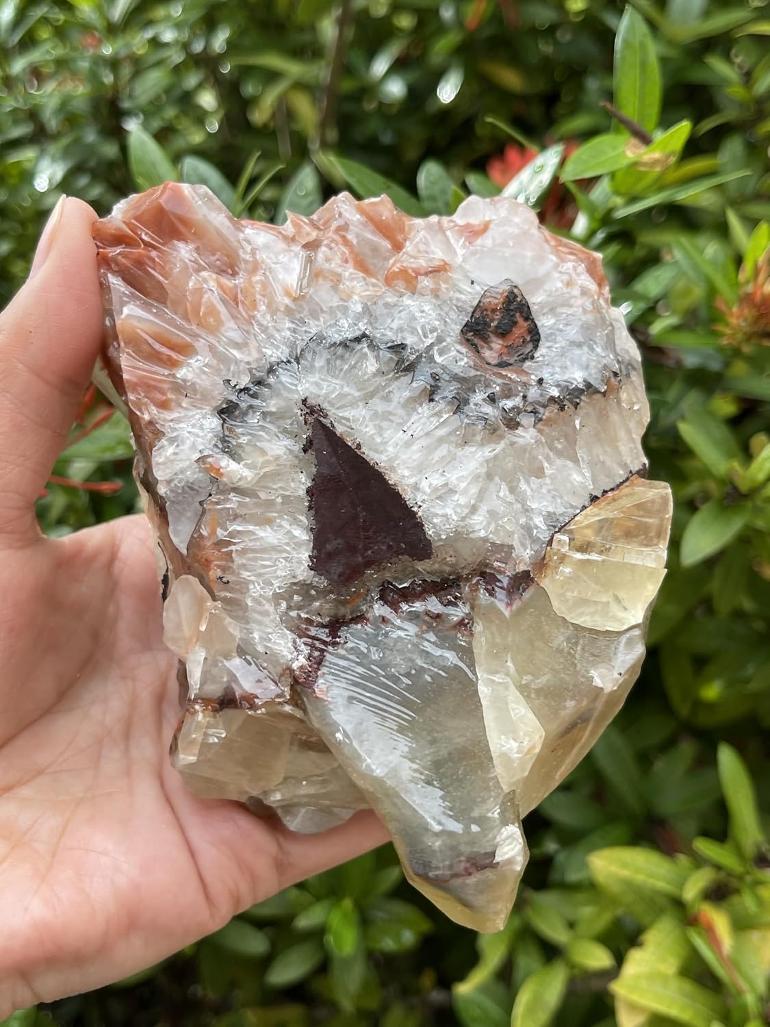 GAF TREASURES XXL Raw Red and Brown Calcite 4-5"- Natural Amethyst Healing Stone for Meditation, Energy Work & Home Decor (Red & Brown Calcite, 1-2 lb)