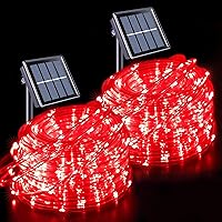 Vista 23 de JMEXSUSS Accesorios para cama elástica, 200 luces LED para trampolín, 66 pies, IP65, impermeables, luces solares para campamento, 8 modos, cuerda