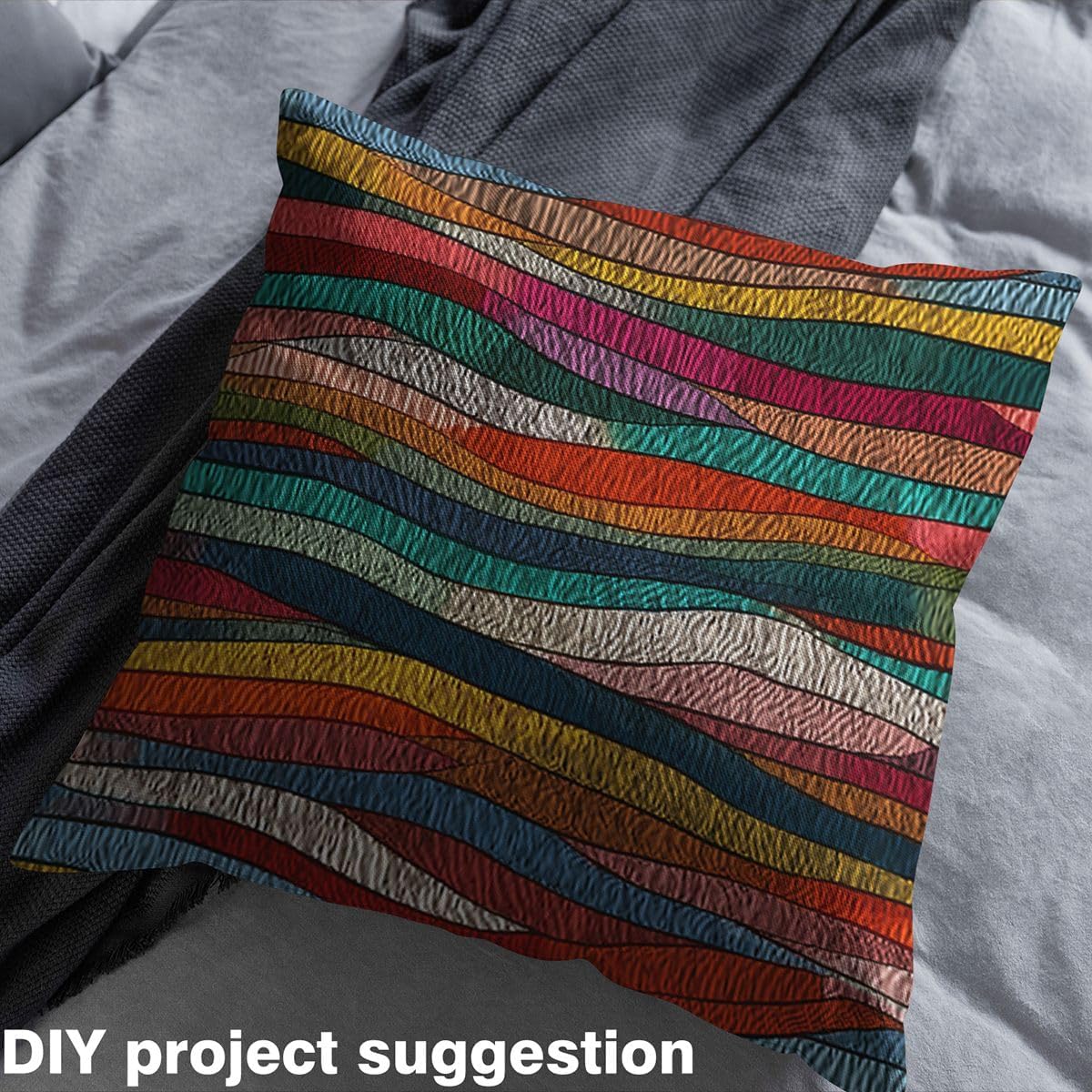 Rainbow Wavy Outdoor Fabric by The Yard,Tribal Ethnic Geometric for Women Adults Craft Lover,Colorful Abstract Upholstery Fabric for Quilting Sewing Supplies,2 Yards,72" L x 59" W