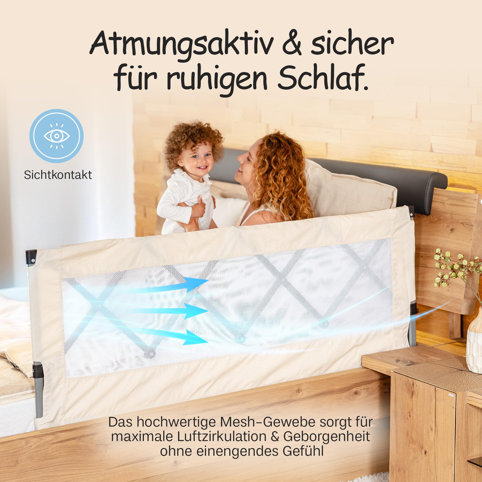 Rausfallschutz Bett Faltbar, 55x130 | Kompakt und Handlich, Für Reise, Übernachtungen, Hotels, Für Boxspringbett, Massivholzbett, Metallbett