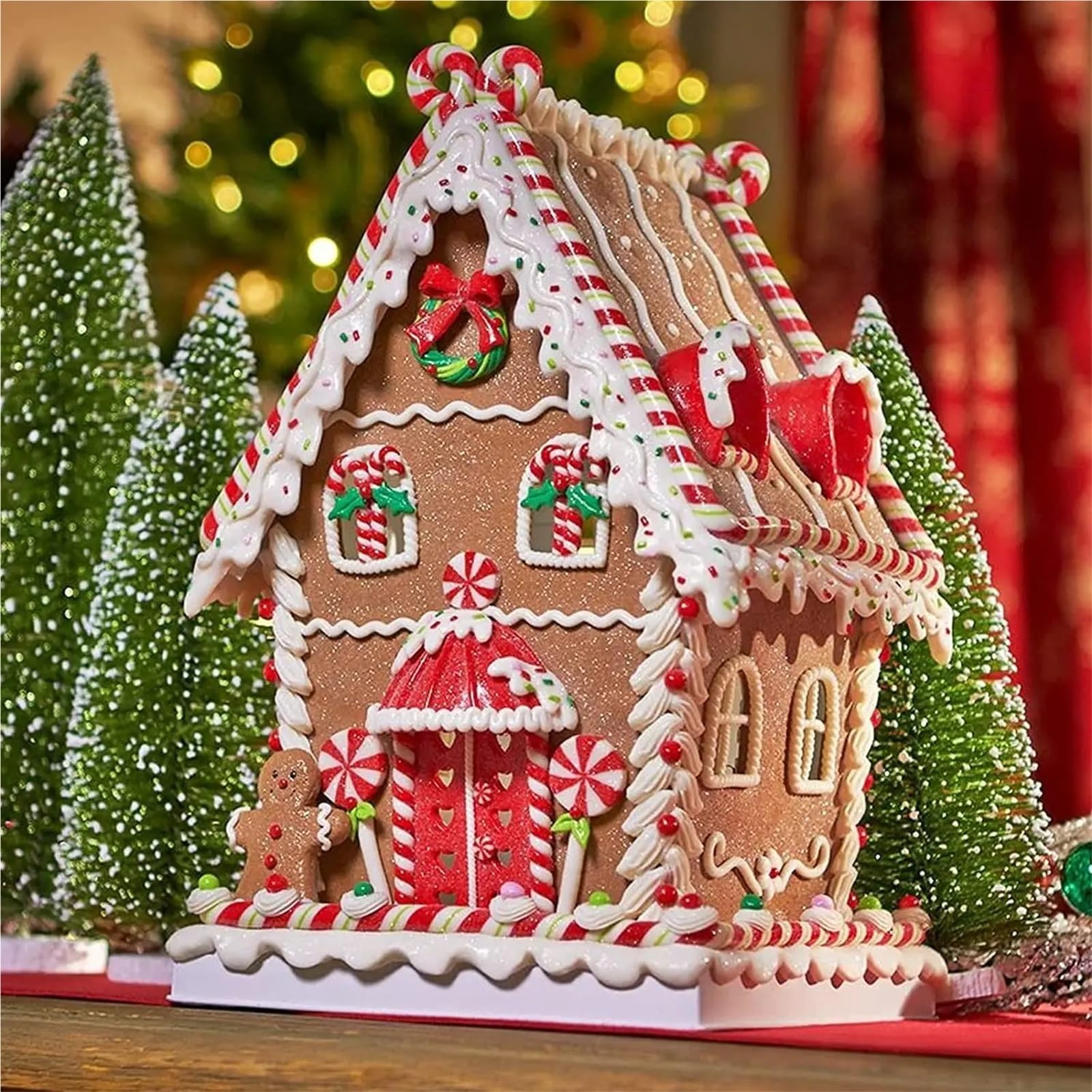 Molde de silicona 3D for chocolate con forma casa jengibre navideña, ideal for decorar pasteles y galletas. También sirve como plantilla for hornear otros dulces Para Repostería Y Postres