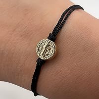 Vista 9 de St Benedict Coin Medal on Adjustable Red Cord Wrist Adjustable Bracelet