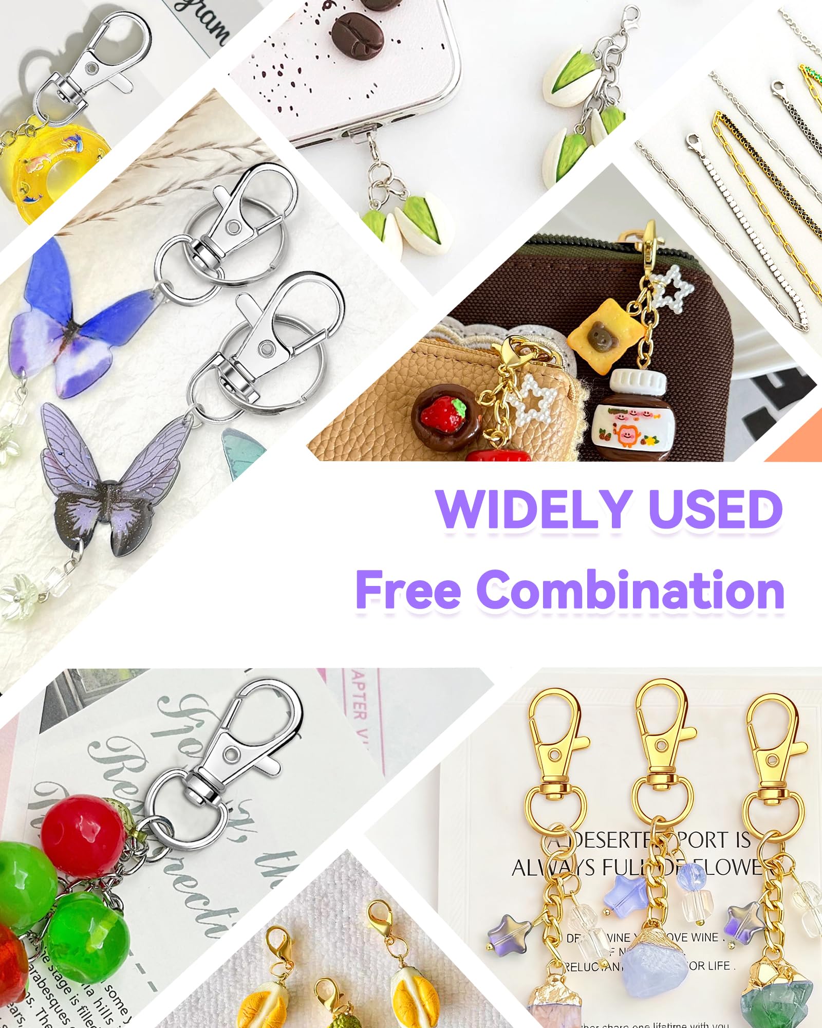 990PCS FIVEIZERO Keychain Making Kit, Mixed-Color Keychain Clips