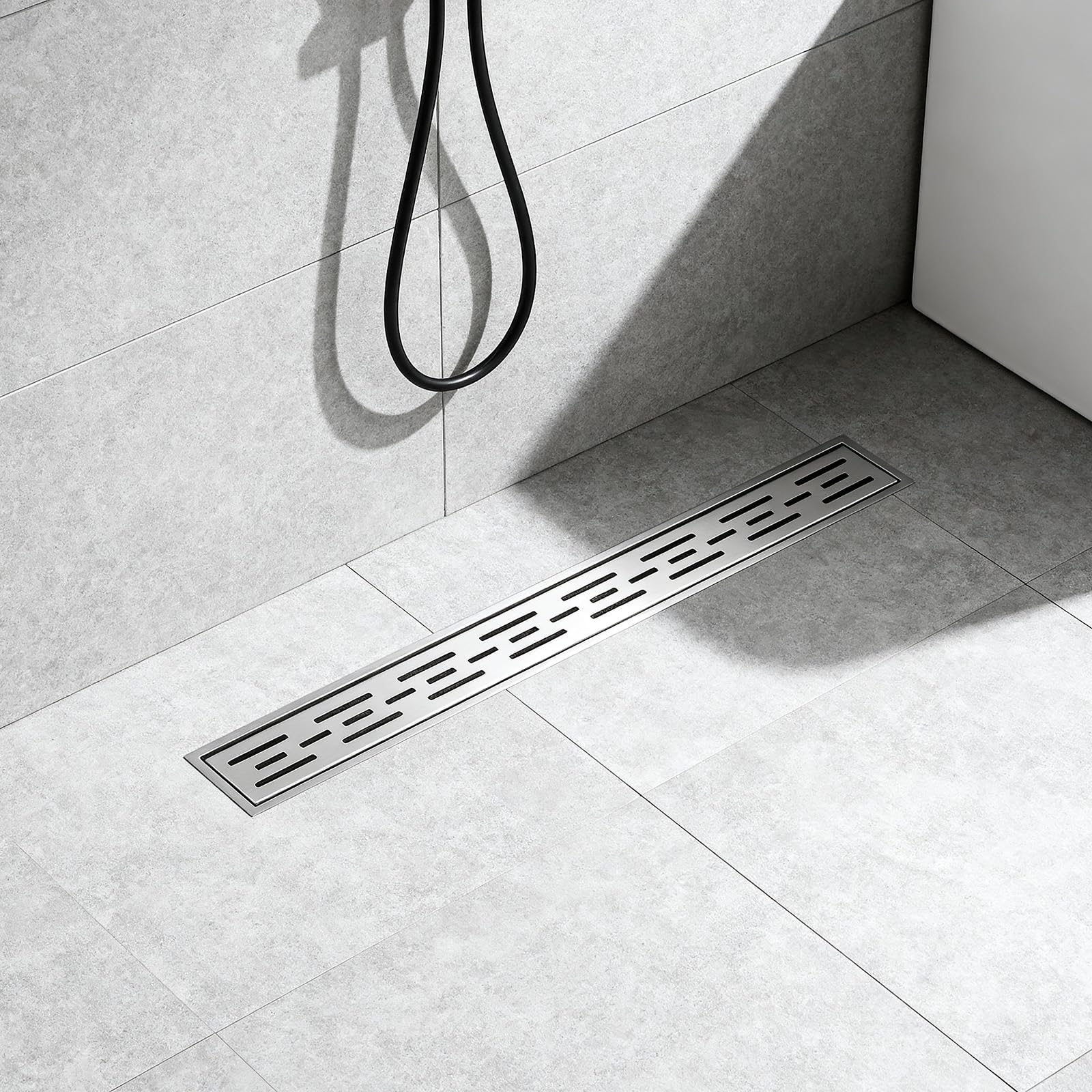 Canaleta de ducha de 70 cm para baños secos y limpios con sifón de 360 grados integrado