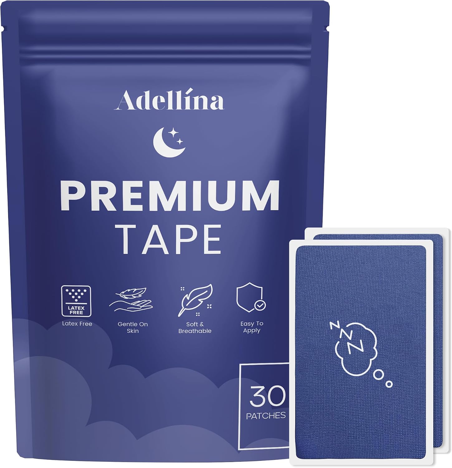 Large Size Micropore Tape (30 Pack) - Hypoallergenic Tape for Sensitive Skin Painless Removal -1 Month Supply, Blue