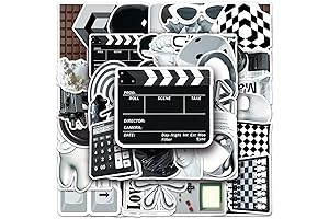 Black & White Stickers 50 Pack: Perfect for Laptops, Skateboards, Journals, & More