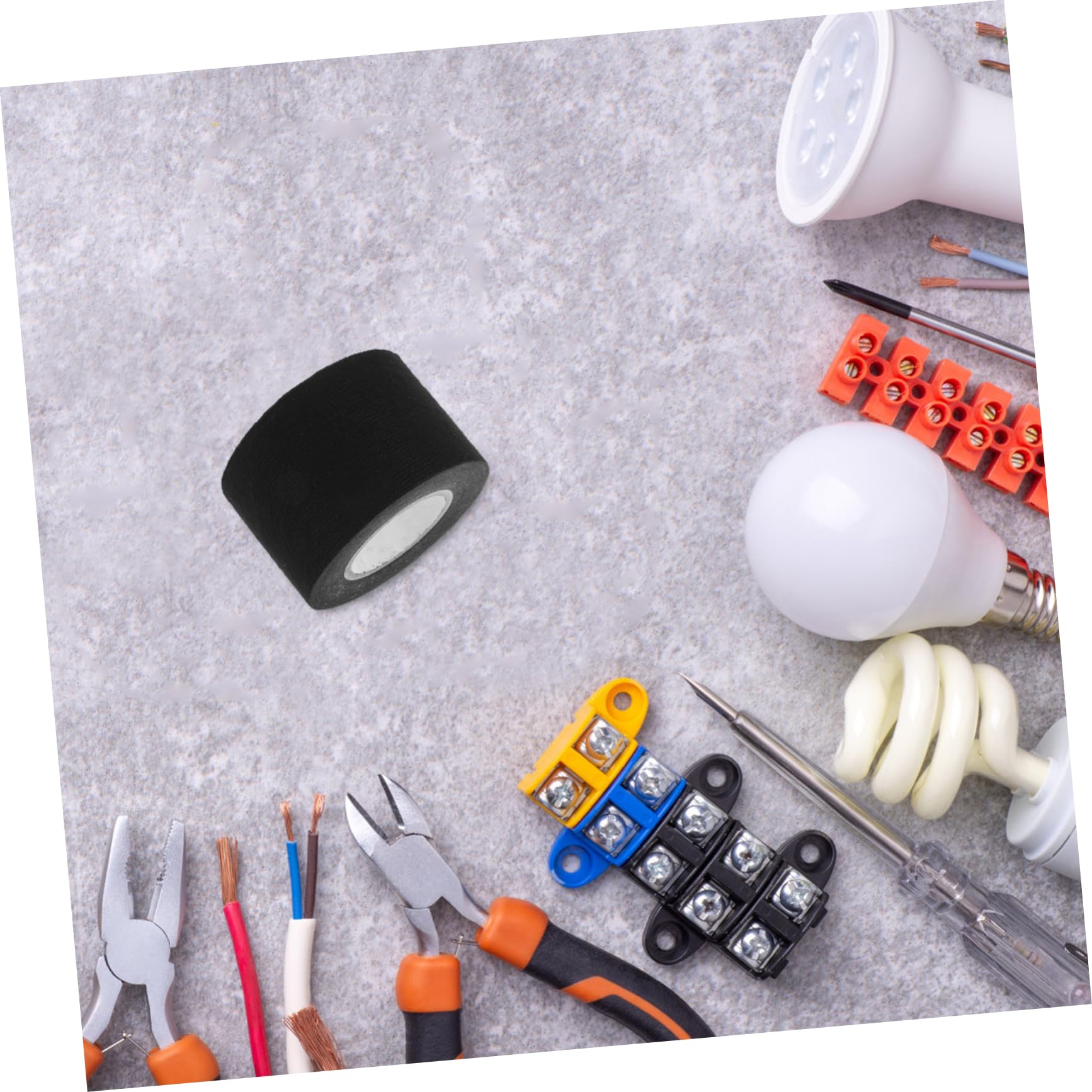 MAGICLULU 5 Sätze Abdeckband Kinesiologisches Tape Isolierband Schwarz Klebeband Doppelt Drahtklammern Kleben Led-lichtleiste Auto Sicherungsdraht Relais Nebel Flanell Black 2 Rollen * 5
