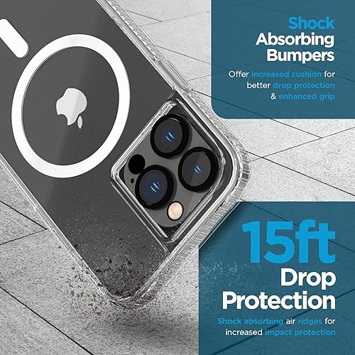 Miniatura 3 de Case-Mate Funda 3 en 1 para iPhone 14 Pro Max (transparente claro), vidrio templado y protector de lente, protección contra caídas de 15 pies,