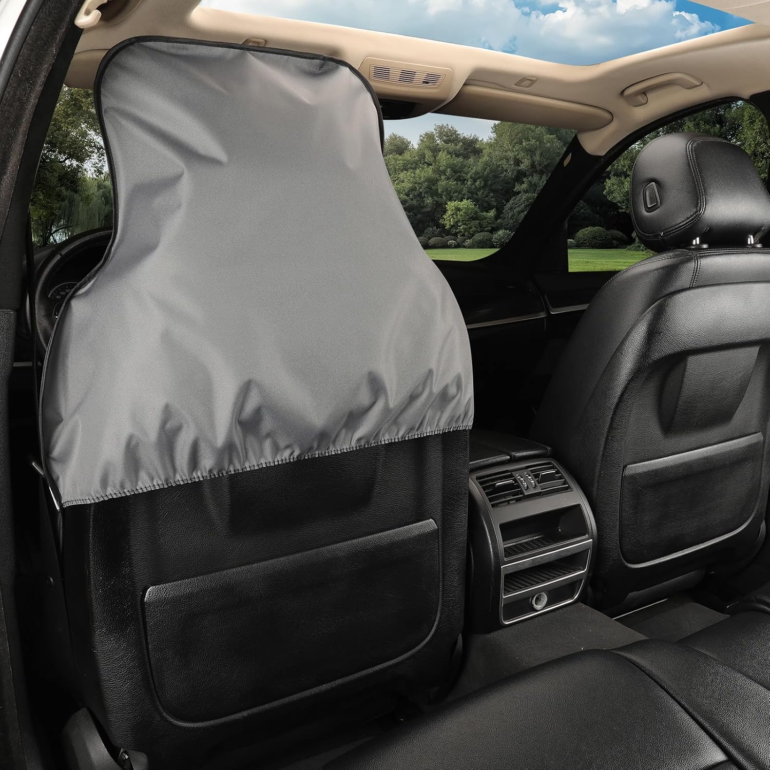 Waterproof Front Seat Covers Grey - Washable Front Car Seat Protectors with Anti Slip Bottom - Durable Auto Seat Cushions Universal Fit for Vehicles Cars SUV Trucks