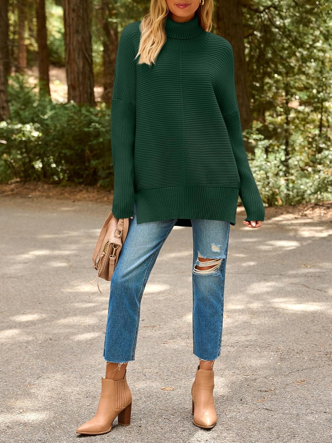 EFAN Women's Turtleneck Oversized Sweaters Long Pullover Winter Clothing 2025 Trendy Fashion Knit Tunic Fall Outfits - Image 6