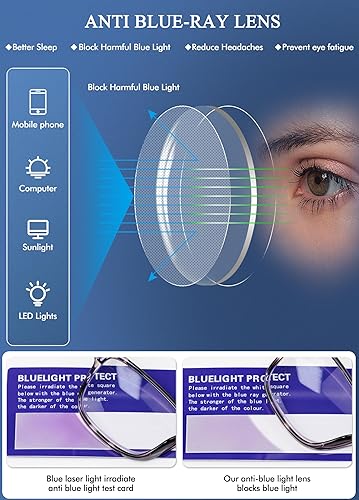 Miniatura 4 de Paquete de 5 lentes de lectura de gran tamaño con bloqueo de luz azul para hombre, cuadrados grandes, para lectores anchos para hombres, cabeza