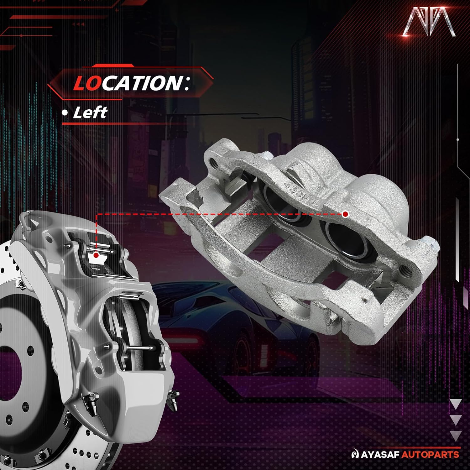 MAYASAF Brake Caliper 18B4695 Front Driver Side Left Caliper Assembly for Chevry 1998-05 Blazer/S10, for GMC 98-05 Jimmy/Sonoma, 98-00 Hombre, 98-01 Olds Bravada