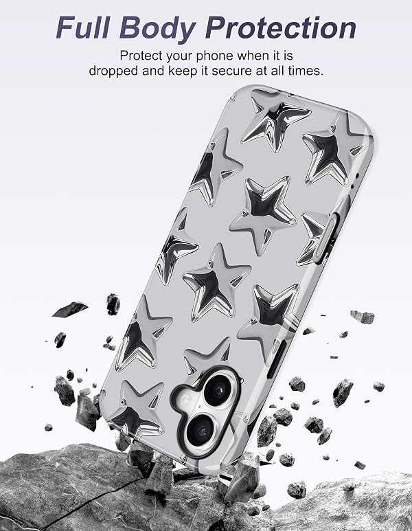 Aitipy Magnetic Star Case for iPhone 16, Silver by Aitipy - Used condition - Image 4