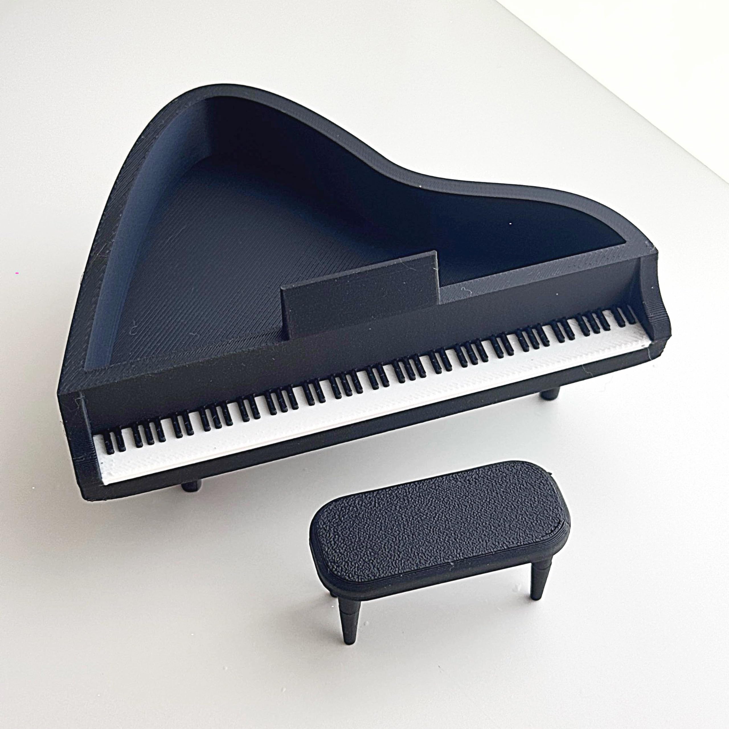 3D Printed Miniature Grand Piano and Stool Set for Dollhouse – Decorative Mini Piano Furniture Accessory for Music Room Decor-image-40