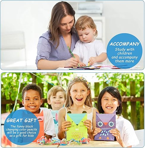 Miniatura 7 de Zonon Lápiz metálico con purpurina que cambia de color con borrador, lápices de madera que cambian de color, termocrómicos para premios, regalos de