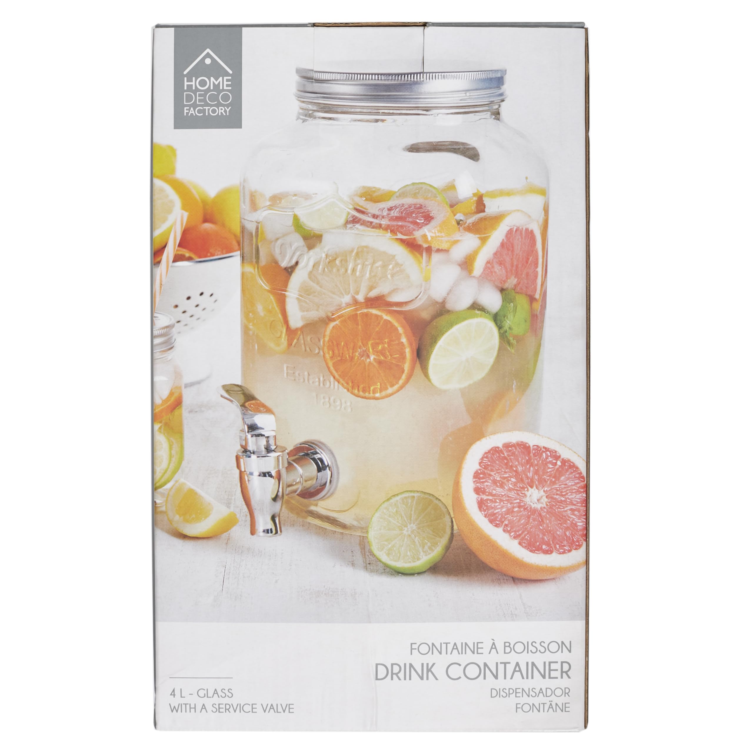 Saveur et Degustation KV7169 FONTAINE, bevanda in vetro, 4 l, trasparente, 15 x 15 x 25,5 cm