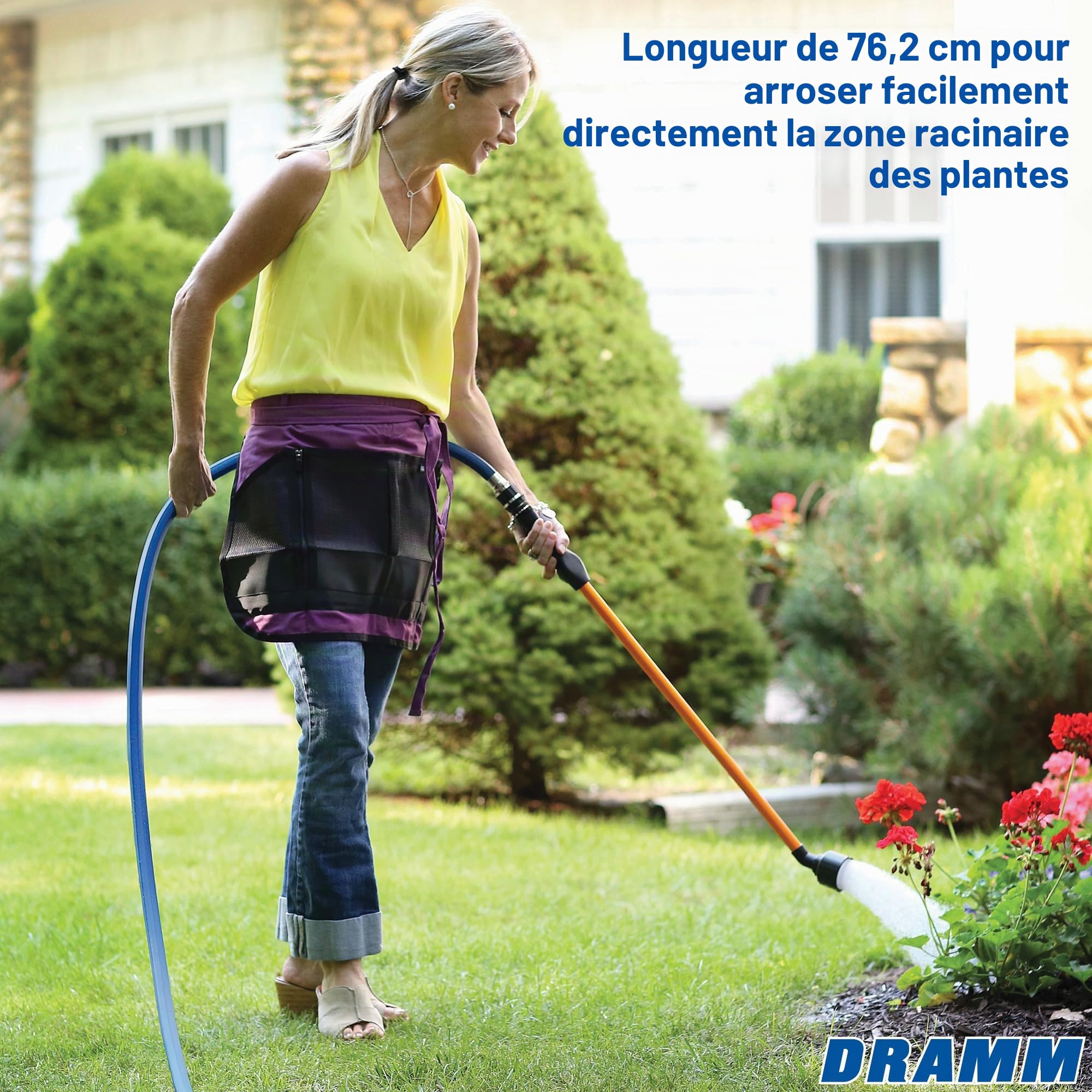 DRAMM 14805 Lance d'arrosage avec Valve One Touch, 76 cm, Bleu