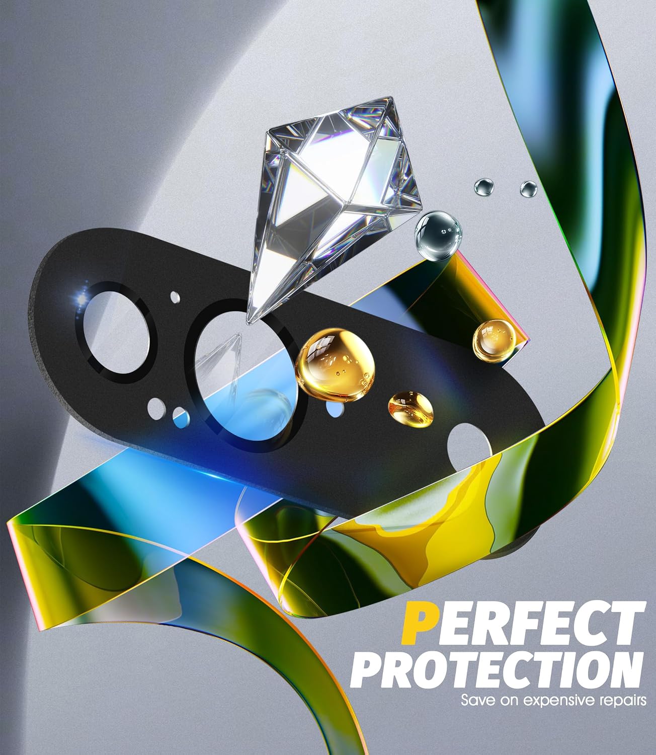 Orzero (2 Pack Camera Lens Protector Compatible for Google Pixel 9, Protector de Cámera Premium Metal and Glass Precise Camera Cutouts High Definition Anti-Scratch - Black