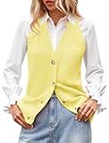 Sumtory Women Sweater Vest Button Down V Neck Knit Tank Top Sleeveless Cardigans