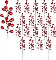 Vista 17 de DIYASY Tallos de bayas con purpurina negra, 20 piezas de púas y aerosoles artificiales para árbol de Navidad, ramas de relleno, adornos, guirnaldas